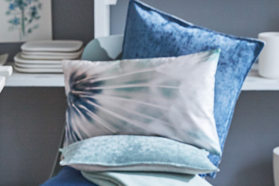 Dandy cushion cover - blau &amp; ciel (30x50cm)