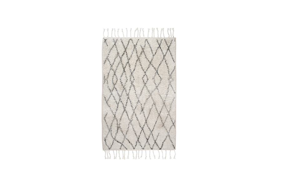 Square bath rug - black &amp; white (60x90cm)