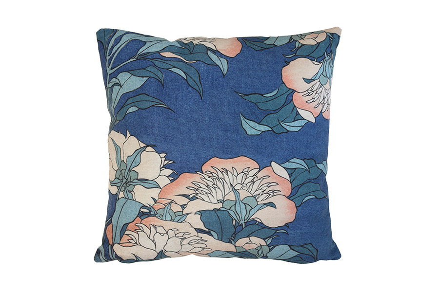 Japanese Floral cushion cover - blue (45x45cm) 속솜포함 제품