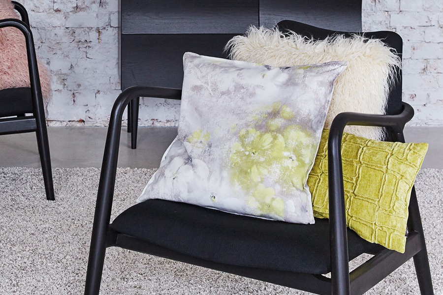 Today cushion cover - limone &amp; weiss (50x50cm)