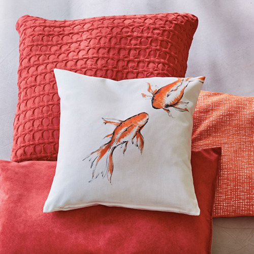 1.Tarima cushion cover - coral (50x50cm)2.Gap cushion cover - orange &amp; white (40x60cm)