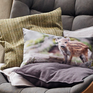 Emilio 1 cushion cover - nature &amp; green (30x50cm)Enia cushion cover - verde (50x50cm)