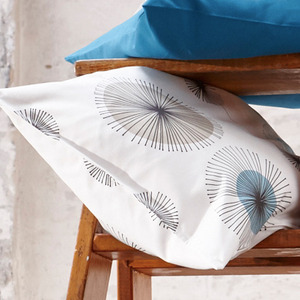 Joren cushion cover - graphite &amp; aqua (40x60cm)