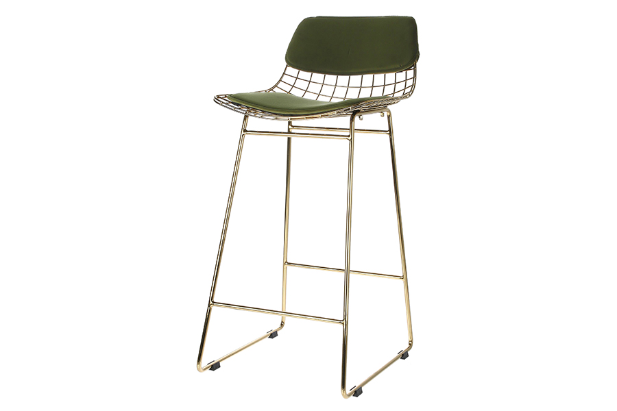 Brass Metal Wire stool (47x47x89cm)